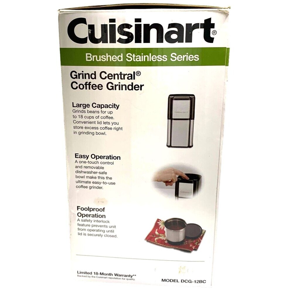 Cuisinart DCG-12BC Grind Central Brushed Stainless Coffee Grinder w/Box
